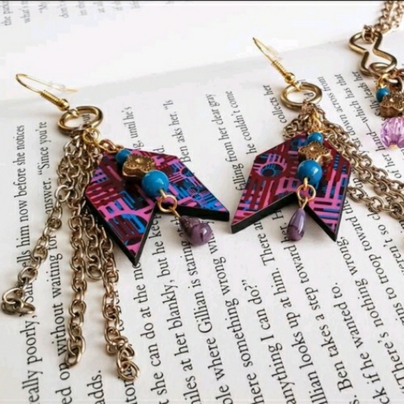 Zia Cross Chevron Earrings - Picture 4 of 6